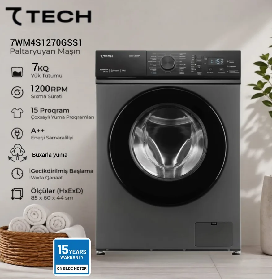 7 TECH 7 Kq Qrafit Paltaryuyan Maşın (7WM4S1270GSS1)