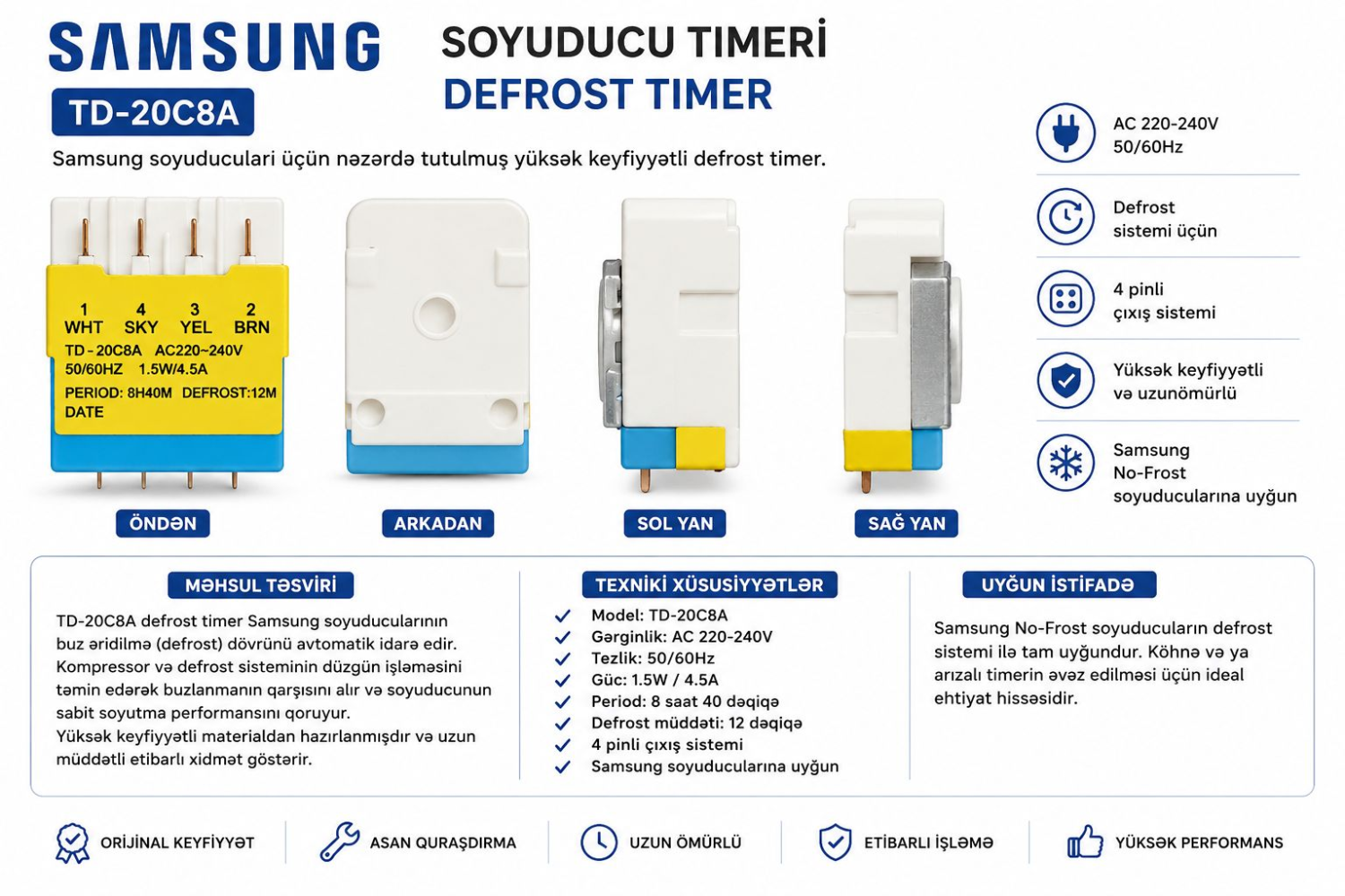 Samsung Soyuducu Timeri TD-20C8A