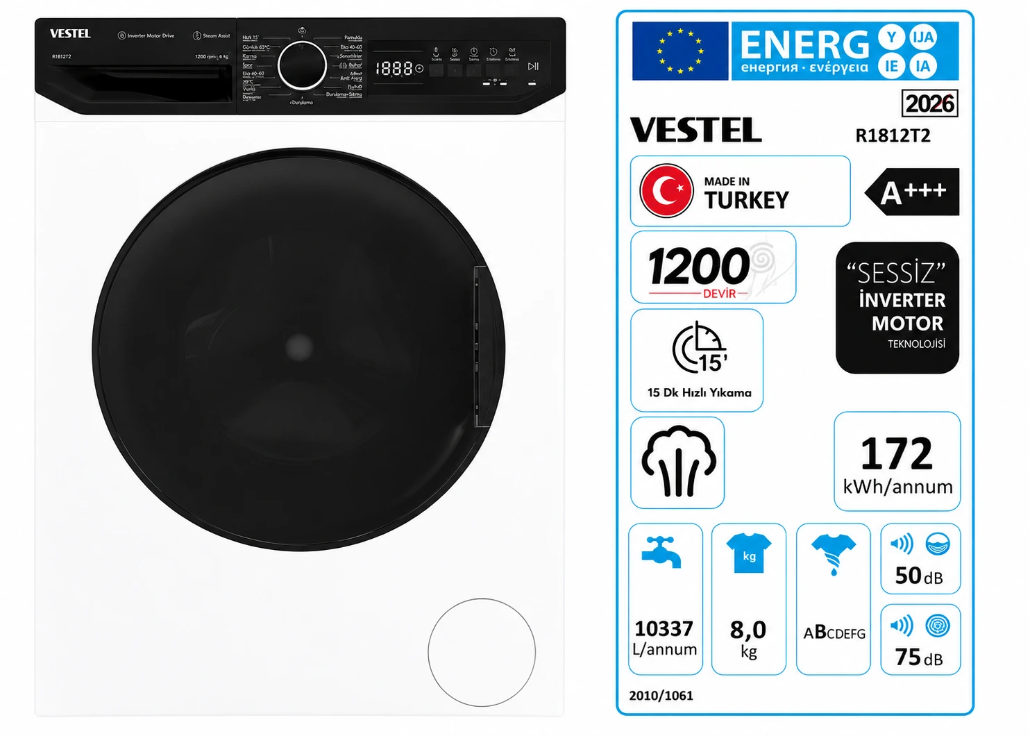 Paltaryuyan Vestel 8 kq  R1W812T2