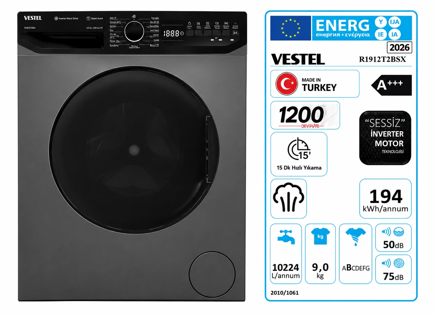 Paltaryuyan Vestel 9 kq R1W912T2BSX