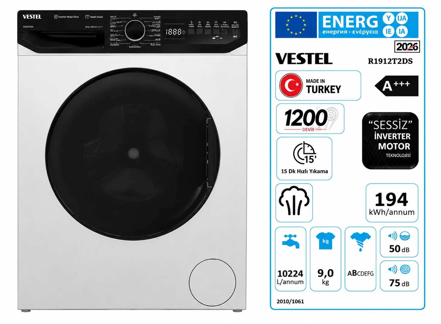 Paltaryuyan Vestel 9 kq R1W912T2DS