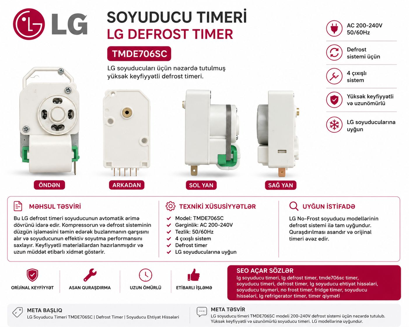 LG Soyuducu Timeri TMDE706SC